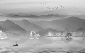 奢华高清山水画 TIF分层