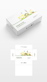 矢量白色简约包装盒（展开图）