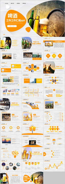 啤酒饮料啤酒行业工作PPT模板