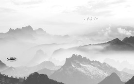 意境新品水墨壁画 TIF分层