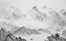 客厅灰色意境山水 TIF分层