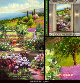 抽象田园风景油画