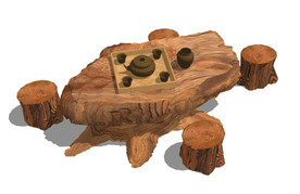 新中式茶桌SU模型