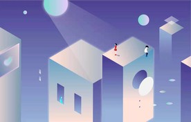 3D等距立体梦幻风格插画