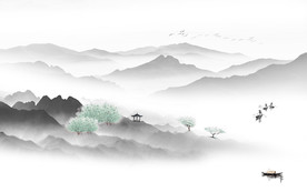 灰色新品水墨画 TIF分层