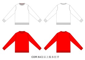 男装连帽圆领卫衣款式图模板