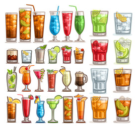 矢量夏季果饮系列