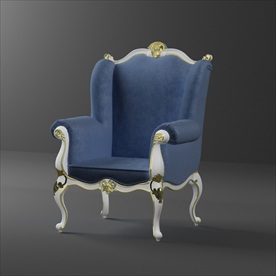 欧式雕花扶手椅模型