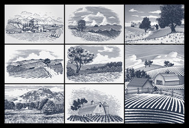 矢量手绘田园系列