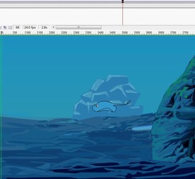 一条黄貂鱼赤魟魔鬼鱼在水里游动