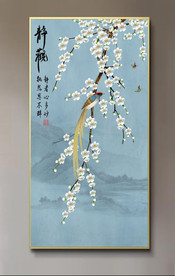 原创玄关梅花喜鹊静观装饰画