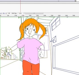 轮廓线动画小女孩跑过来4秒