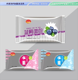 面包包装 平面展开分层文件