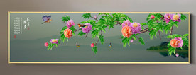 原创高清牡丹花鸟花开富贵装饰画