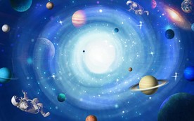 星空月亮唯美背景墙吊顶天顶壁画