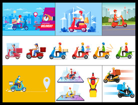 矢量快递工作状态系列
