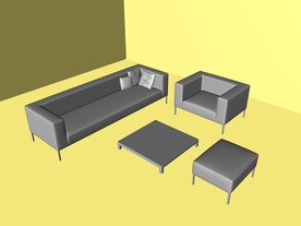 室内模型 沙发模型 欧式客厅