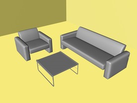 室内模型 沙发模型 欧式客厅