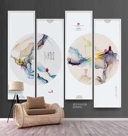 无框画 水墨画 装饰画 画芯