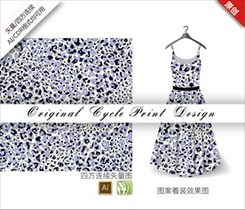 抽象豹纹四方连续图案