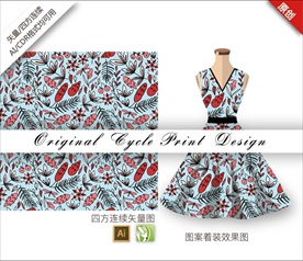 矢量松果四方连续图案