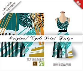 矢量涂鸦四方连续图案