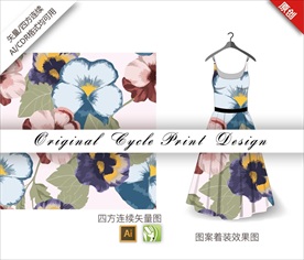 矢量金茶花四方连续