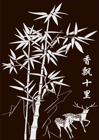 厨房门帘中国风竹子