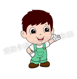 可爱小男孩矢量插图
