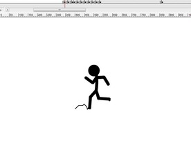 火柴人跑动被石头绊倒动画10秒
