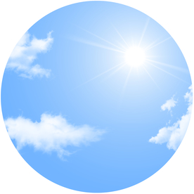 圆形蓝天白云