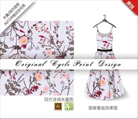 矢量写实金花茶四方连续