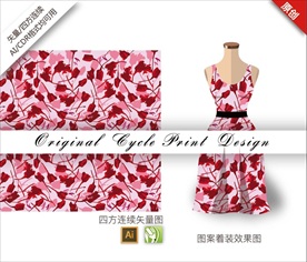 矢量手绘郁金香四方连续