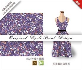 矢量抽象风信子四方连续