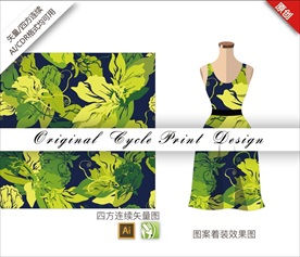 矢量抽象宣草四方连续