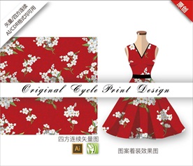 矢量夹竹桃四方连续