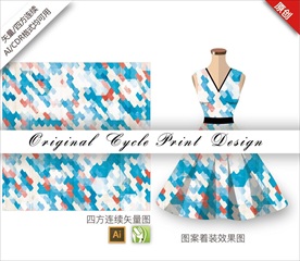 矢量抽象色块四方连续