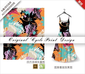 矢量抽象桔梗四方连续