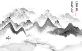 高清 意境新山水 TIF分层画