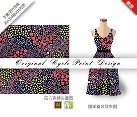 矢量梅花菊花四方连续