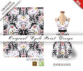 矢量简约紫罗兰四方连续