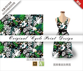 矢量唯美六月雪四方连续