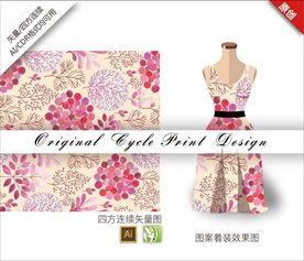 矢量石兰楠树枝四方连续