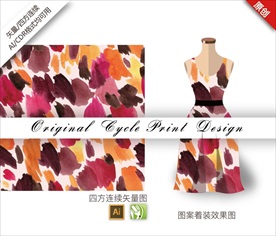 矢量抽象笔触四方连续