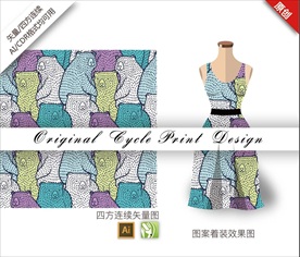 矢量熊点四方连续