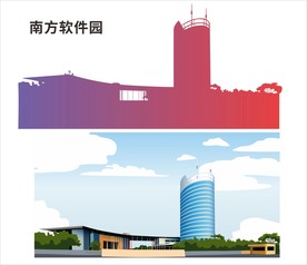 珠海南方软件园矢量图