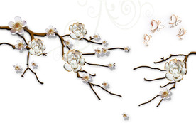 花好月圆电视背景墙