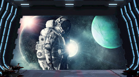 宇宙星球宇航员背景墙