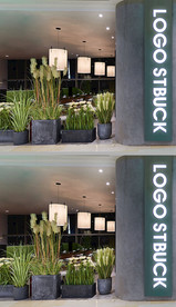 大气绿色绿植门头造型设计