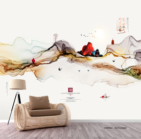 山水画 水墨画 泼墨 装饰画